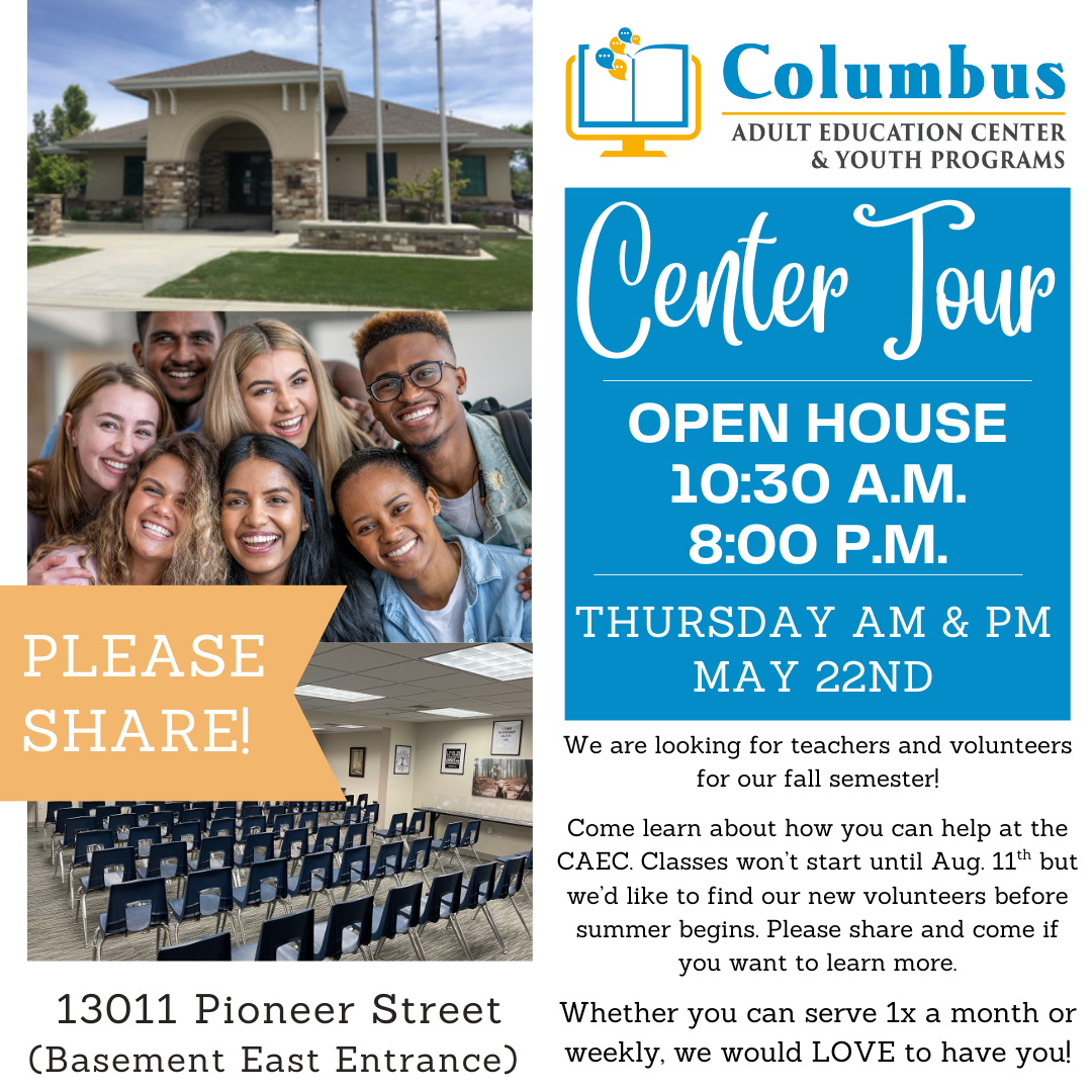 CENTER TOUR <br> OPEN HOUSE
